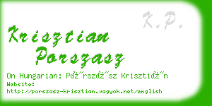 krisztian porszasz business card